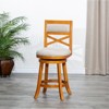 FONTOI 44" Swivel Upholstered Barstools with Back, French Bar Stools with Flared Leg for Living Room Kitchen, Brown&Gray, 24"*44"*24" - 2 of 4