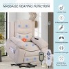 Coolbibila Modern Linen Fabric Upholstered Massage Recliner,Adjustable Massage Recliner Chair,Comfy Living Room Swivel Recliner Armchair - 3 of 4