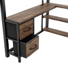 Sapphtopaz Metal Loft Bed with Desk & LED,Space-Saving Bed Frame with Storage Shelves&Wardrobe, Kids Adults Loft Bed for Small Space, Gray - 4 of 4
