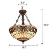 Chloe Lighting Serenity Tiffany-Style 3 Light Victorian Inverted Ceiling Pendant 18" Shade, Multicolor - 2 of 4