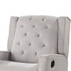 Royal Hampton Swivel Glider Manual Recliner, Solid Wood, Light Gray Burlap - 4 of 4