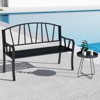 Tangkula 51" Metal Garden Bench Patio Slatted Bench for 2-3 People & Park-Style Loveseat - 4 of 4