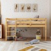 Streamdale Twin Wood Loft Bed Low Loft Beds with Ladder, Twin, Walnut - 2 of 4