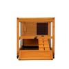 FURNIinspire Pet Crates and Houses, Tier Rabbit Hutch on Wheels, Openable Roof, Easy-to-Clean Tray, House for Small Animals, Orange, 38"*22"*6" - 3 of 4