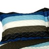 Slickblue 3 PC Handmade Full/Queen Quilt Set, Reversible Vermicelli Quilted, Horizontal Stripes, 37 Color Options - 2 of 4