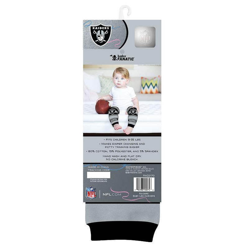 Baby Fanatic Officially Licensed Toddler & Baby Unisex Crawler Leg Warmers - NFL Las Vegas Raiders, 2 of 7