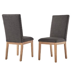 Amiford Nailhead Accent Dining Chair Set of 2 Charcoal - Inspire Q, Grey
