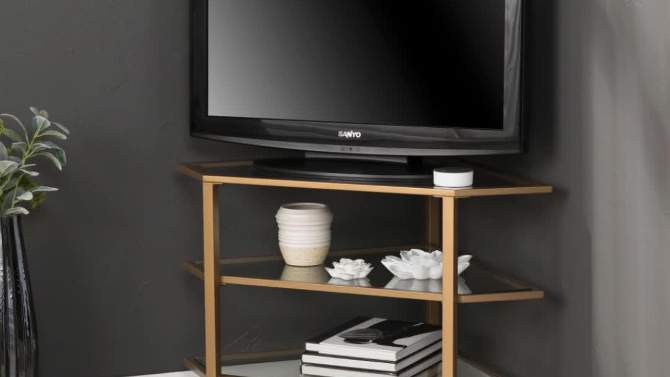 Jamel Metal/Glass Corner TV Stand for TVs up to 33&#34; Gold - Aiden Lane, 2 of 7, play video