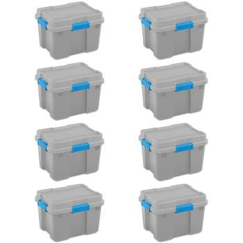 Sterilite Heavy Duty Plastic Gasket Tote Stackable Storage Container Box with Lid and Latches for Home Organization
