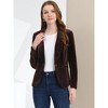 INSPIRE CHIC Women's Office Solid Shawl Collar Jetted Pockets One Button Velvet Blazer - 3 of 4