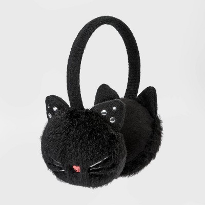 Girls' Cat Earmuff Hat - Cat & Jack™ Black