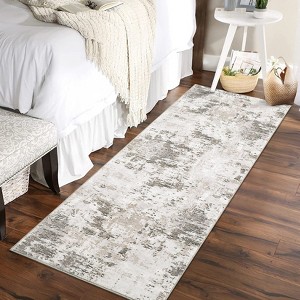 Machine Washable 2x6 Runner Rug Modern Abstract Rug Stain Resistant Carpet With Non-Slip Backing Low Pile Floor Cover For Kitchen Hallway Entryway - 1 of 4