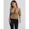 INSPIRE CHIC Women's 1 Button Lapel Collar Business Office Crop Suit Velvet Blazer - 3 of 4