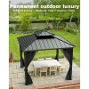 12' x 12' Hardtop Gazebo, Aluminum Frame Canopy with Galvanized Steel Double Roof, Netting & Curtains, Outdoor Pergola for Patio, Lawn, Garden, Khaki - 4 of 4