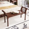 TiramisuBest 43" Solid Oak Wood Bench with Woven Cane Seat, Natural Dining Bench for Bedroom, Entryway, Living Room, Compact & Breathable - 4 of 4