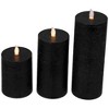 Northlight Black LED Flameless Flickering Wax Pillar Halloween Candles - 8" - Set of 3 - 4 of 4
