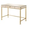 HomeRoots 42" White and Gold Mirrored Writing Desk - 4 of 4