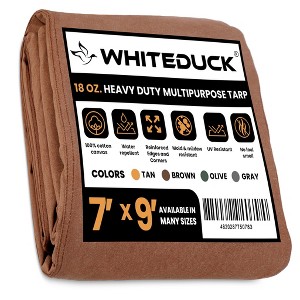 WHITE DUCK Heavy Duty Canvas Tarp, 18 oz Water-Resistant Cotton  with Reinforced Edges & Stainless Steel Grommets - 1 of 4