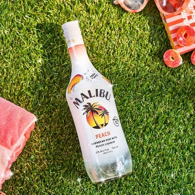 Malibu Peach Flavored White Rum - 750ml Bottle