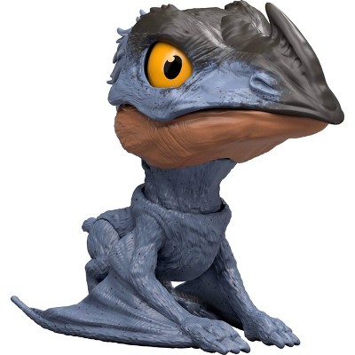 Jurassic World Mighty Little Biters Quetzalcoatlus Dinosaur Toy with Bite Action, Eye Change, Collectible Figure