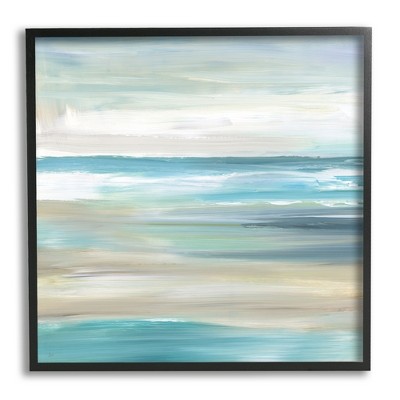 Stupell Industries Abstract Beach Sand Ocean Waves Framed Giclee Art