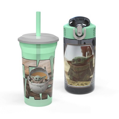 Star Wars: The Mandalorian 2pc Fun Sip Tumbler and Park Straw Bottle - Zak Designs