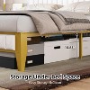 King Size White Bed Frame with RGB LED Lights and Charging Station, Upholstered Platform Bed with Storage Headboard, No Box Spring Needed - 4 of 4