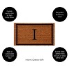 Evergreen Monogram Indoor Outdoor 100% Natural Coir Doormat 28" x 16" |  Letter  "I" - 2 of 3