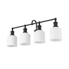 Bryant 4-Light Matte Black Vanity Light - Nautical Charm for Bath Spaces, Dimmable, Steel Frame - 3 of 4