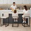 2-Piece Faux Leather Bar Stools Set – 24.8" Counter Height Kitchen Island Stools with Backrest, Black/White/Cream Options - 3 of 4