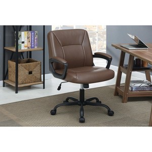 TiramisuBest Brown Faux Leather Adjustable Office/Home Desk Chair, Contemporary, 5-Wheel (1pc) - 1 of 4
