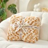 Snuggle Sac Fuzzy Plush Reversible Knit Blanket,Cozy Lightweight Throw,Space Dye Design,Orange - 2 of 4
