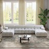WJShome 138" Modular Sectional Sofa, U-Shaped Minimalist Velvet Sofas Couches with Chaise Ottomans,Blue - 2 of 4