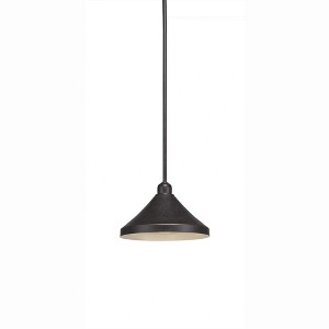 Toltec Lighting Vintage 1 - Light Pendant in  Dark Granite with 10" Dark Granite Cone Metal Shade Shade - 1 of 1