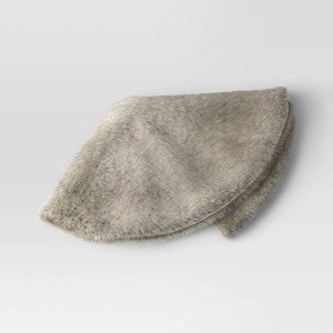 48" Faux Fur Christmas Tree Skirt Gray - Wondershop™ - 1 of 4