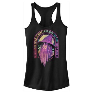 Juniors Womens Lord of the Rings Fellowship of the Ring Gandalf All We Have to Decide Racerback Tank Top - 1 of 4