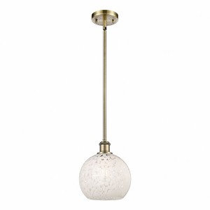 White Mouchette - 1 Light Stem Hung Mini Pendant In Modern Style-10 Inches Tall and 8 Inches Wide - 1 of 1