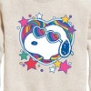 Boys' - Peanuts - Snoopy Groovy Heart Graphic Long Sleeve Fleece Sweatshirt - 2 of 4