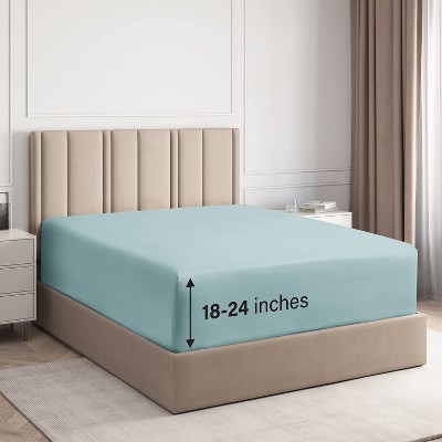 100% Cotton 400 TC Fitted Sheet Only - Extra Deep Pocket for 18"-24" Mattresses - CGK Linens