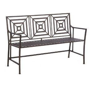 Evergreen Bronze Square Back Garden Bench - 1 of 4