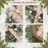 24 Inch Christmas Wreath with Lights Golden Bow Winter Wreath Silver Christmas Balls Pinecones Pine Needles - 4 of 4