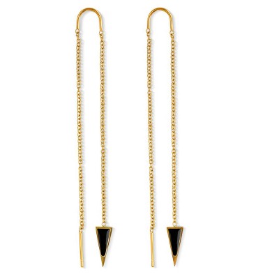 Benevolence LA Dagger Threader Triangle Earrings, 14k Gold Threader Earring