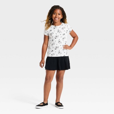 Детские Cat & Jack Girls' Short Sleeve Jersey Floral T-Shirt - Cat & Jack™ Cream/Black S — фото 3