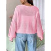 Coolmee Women's Plus Size Cardigan Top Hollow Out Open Knit Sweater Ladies Tie Front Shrug - 3 of 3