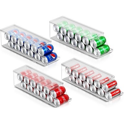 Sorbus Clear Acrylic 12-Can Organizer with Lids - Stackable Design, Maximize Space, Safe & Durable, Enhanced Visibility