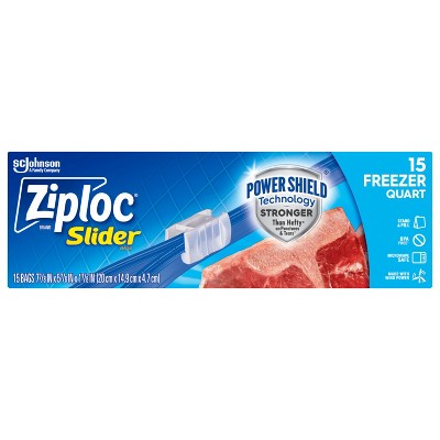 Ziploc Slider Quart Freezer Bags - 15ct