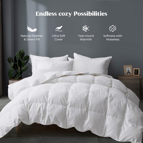 Peace Nest White Goose Down Feather Comforter Duvet Insert Twin