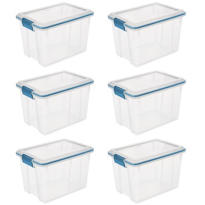 Sterilite 20 Quart Gasket Box with Clear Base and Lid (6 Pack) | 19324306