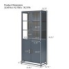 76.75'' LED Lighted Display Cabinet with Double Glass Doors, Steel Curio Storage Cabinet with Glass for Collectibles,Office-Maison Boucle - 4 of 4