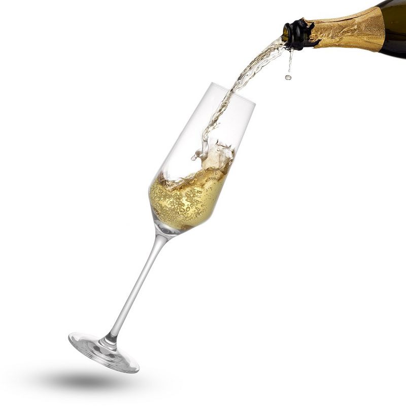 JoyJolt Layla Crystal Champagne Flute Glasses - Set of 4 Champagne Glasses – 6.7 oz, 4 of 8